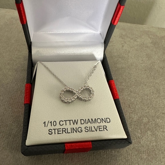 Timeless Diamond & Sterling Silver  Infinity Pendant Necklace by Yes,Please! - Picture 3 of 9